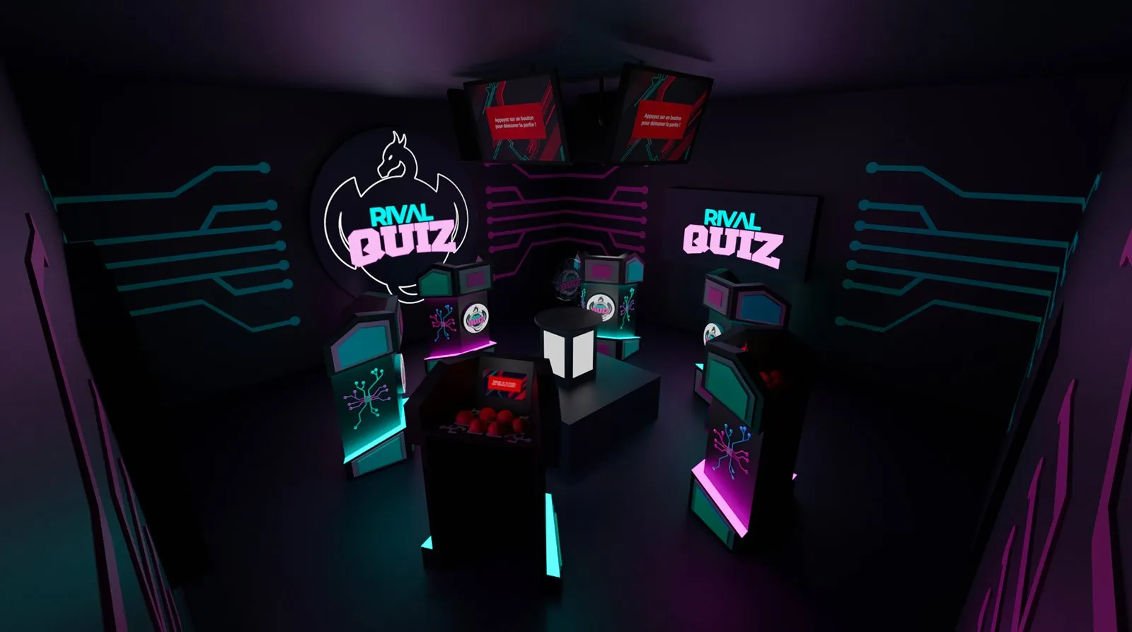 Arène RIVAL QUIZ au look rétro-futuriste